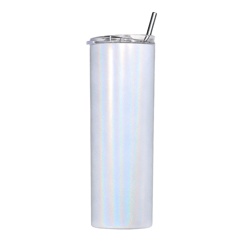 20OZ SHIMMER STAINLESS STEEL TUMBLER WITH STRAW & LID